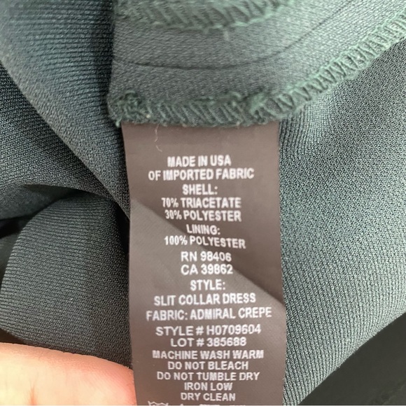 THEORY Admiral Crepe Slit Collar Sheath Dress In Dark Billiard Size 4 - Picture 8 of 9